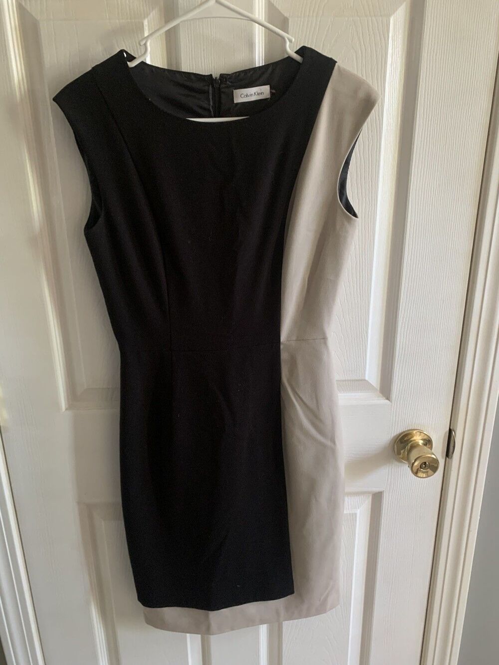 Calvin Klein Dress Sz S Color Tan And Black Armpit To Armpit 16 inch Length
